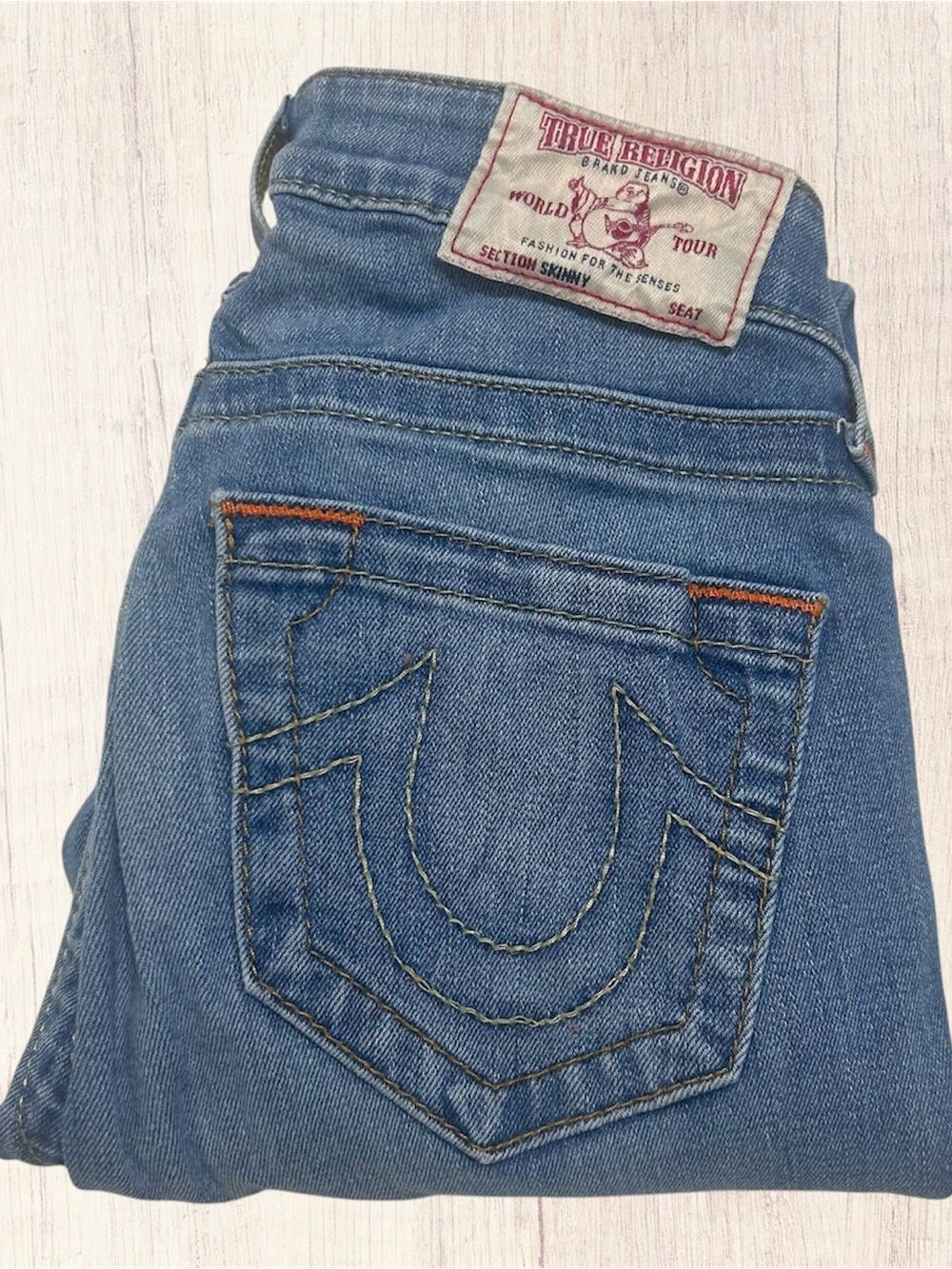 True Religion Jennie Curvy Skinny Jeans Light Wash Mid Rise Denim Women’s 23